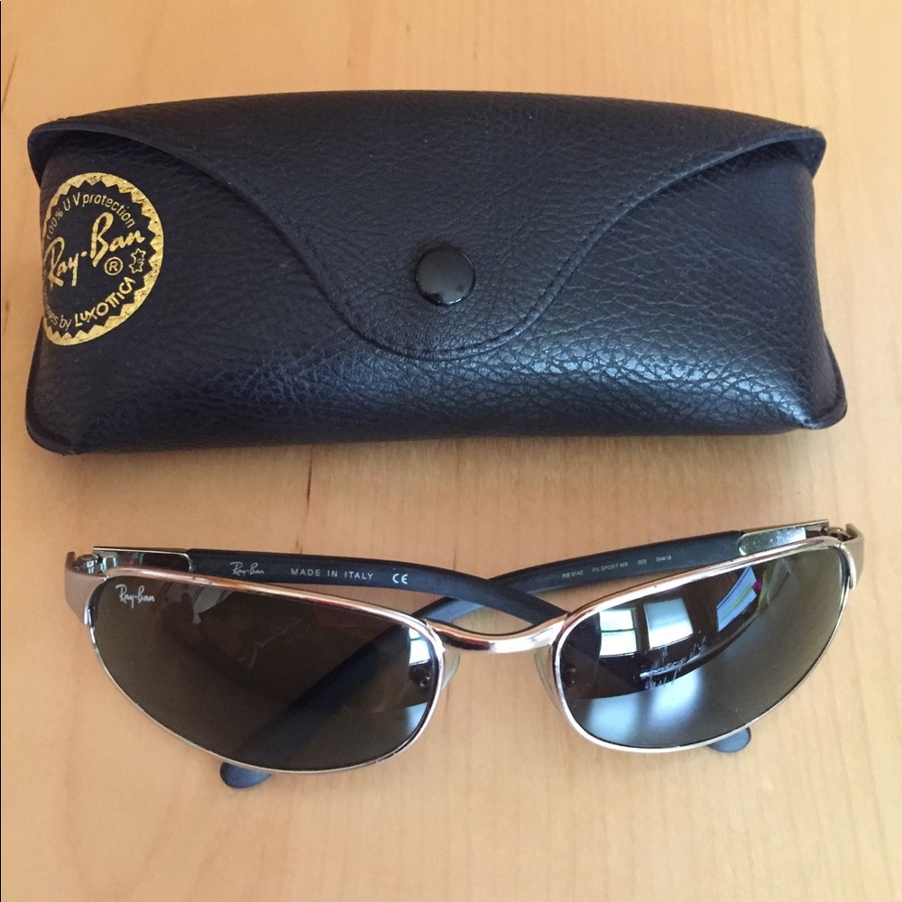 Authentic Silver Ray-Ban Sunglasses with Case